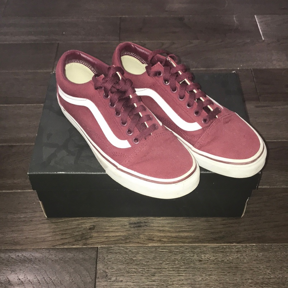 Maroon burgundy vans
